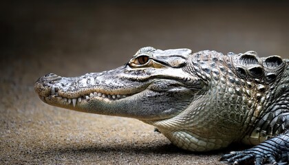 Obraz premium Majestic American Crocodile Basking in the Louisiana Swamplands A Captivating Portrait of a Predator Amidst Natures Wonders.