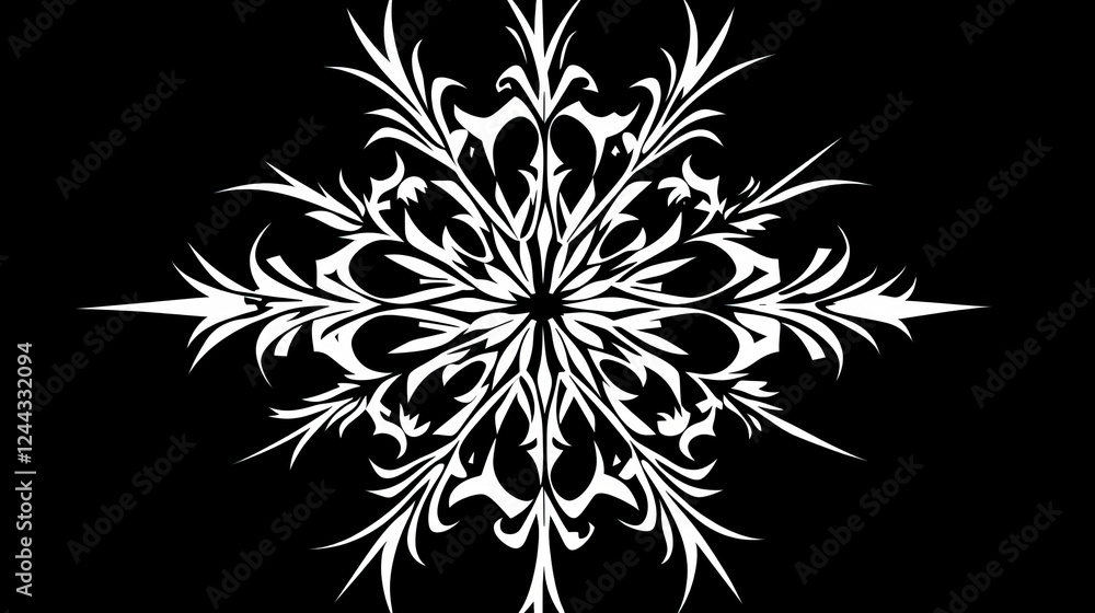 Poster jpeg version. set of snowflakes for design isolated on white. vector version is also available