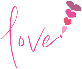 LOVE w/ Hearts Exclamation - PNG Transparent Image- Hearts in Pink, Red & Purple-Love in Pink, Valentine's Day, Valentine,