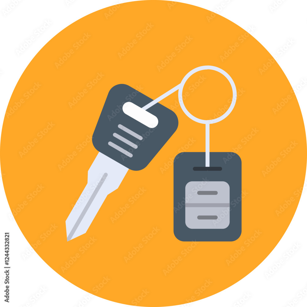 Sticker Car Key Icon