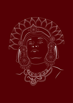 Sri Lankan Traditional  Dance,  kandyan dancer, Line Art.