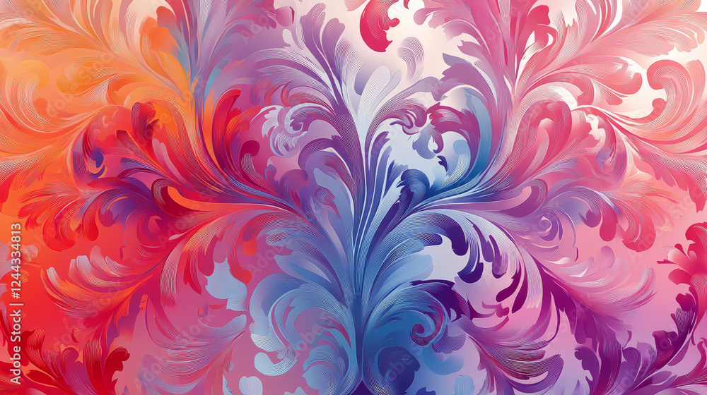 Poster seamless damask pattern background for wallpaper design. vector version also available in gallery