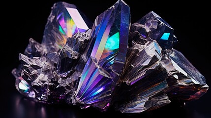 Iridescent Silicon Carbide Crystal on White Background. Synthetic Moissanite Material, a Rare Mineral, Used as Abrasive or Semiconductor
