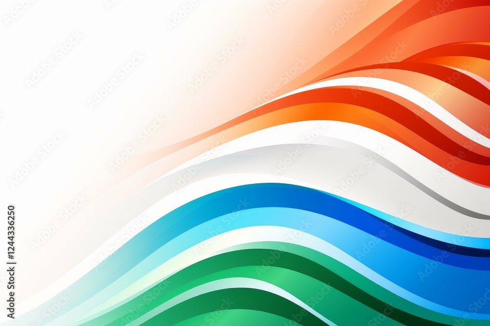 Aufkleber Smooth flowing curves and lines forming an abstract design with a color gradient
