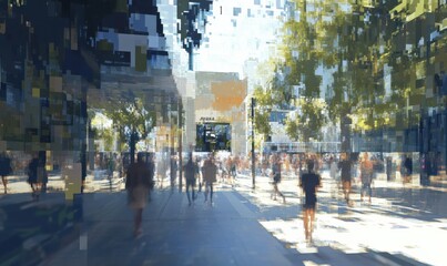 Obraz premium Modern surveillance camera in a public area image