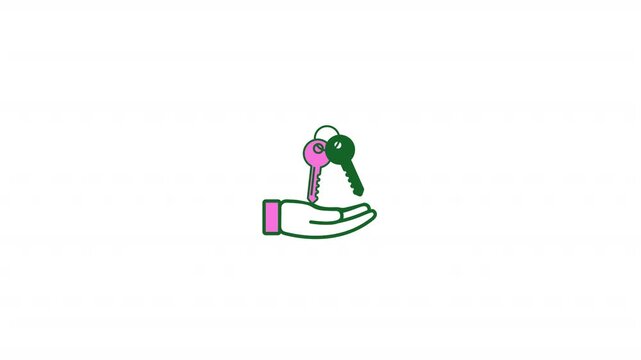 Hand With Keys Line Icon