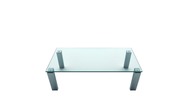 Photo of glass table isolated on transparent background
