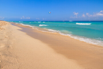 Beach at Caribbean sea in Playa del Carmen, Mexico