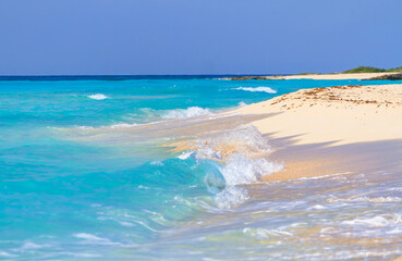 Beach at Caribbean sea in Playa del Carmen, Mexico