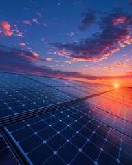 Sunset energy solar panels renewable technology clean power future energy drops sun golden hour sustainability