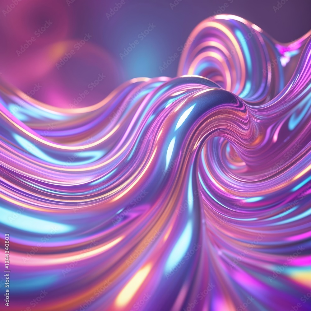 Poster colorful swirling abstract design created with vibrant hues and smooth textures in a dynamic flow