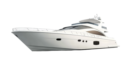 Luxury yacht sailing coastal waters marine vessel serene view isolated on transparent background