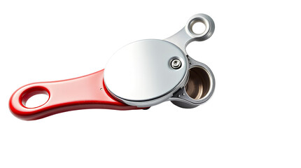 Photo of metal can opener isolated on transparent background
