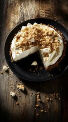 A Decadent Slice of Creamy Dessert, Perfect for Any Occasion.  Crumbly Topping and Whipped Cream.  A Culinary Masterpiece.
