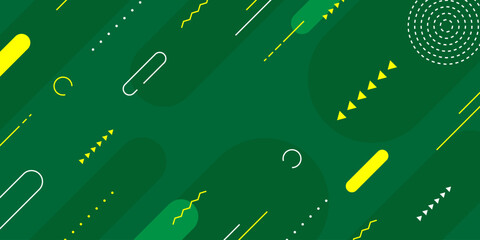 Abstract flat geometric in green background