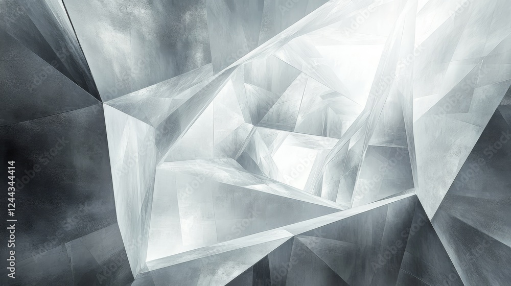 Aufkleber geometric crystalline structure with sharp monochrome tones for modern abstract architectural and ar