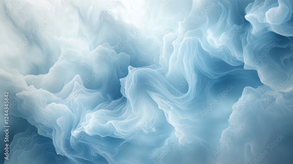 Aufkleber dynamic smoke-like fabric flow in soft hues for artistic abstract backdrop and motion design concept