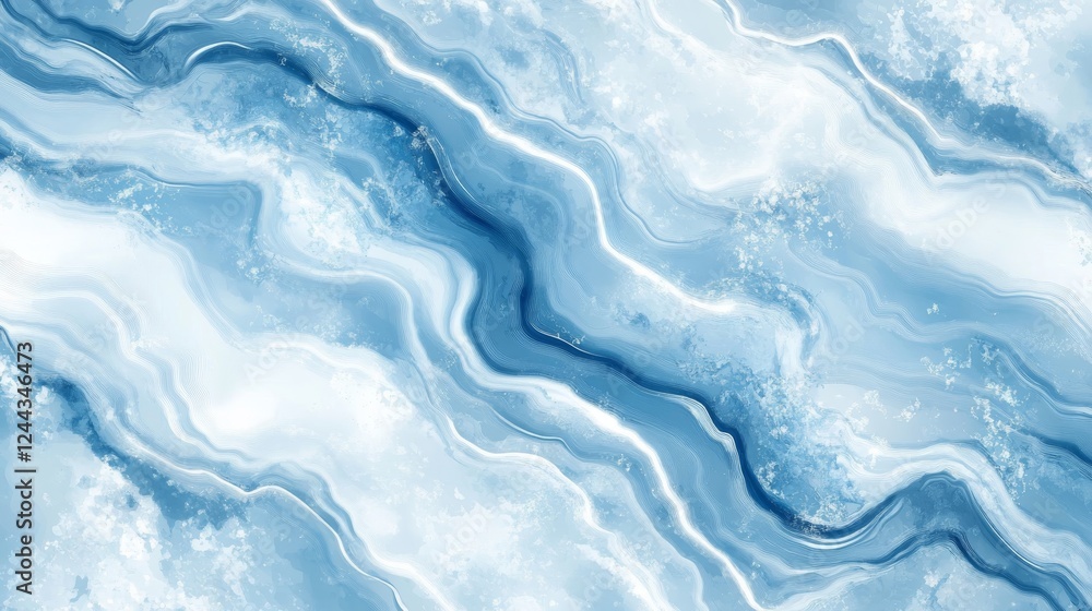 Poster marble ice texture in soft blue and white hues. this elegant and smooth pattern is ideal for winter 