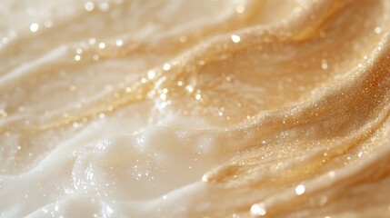 Elegant gold-textured liquid waves reflecting light creating luxury and sophistication ambiance for high-end branding or premium background use