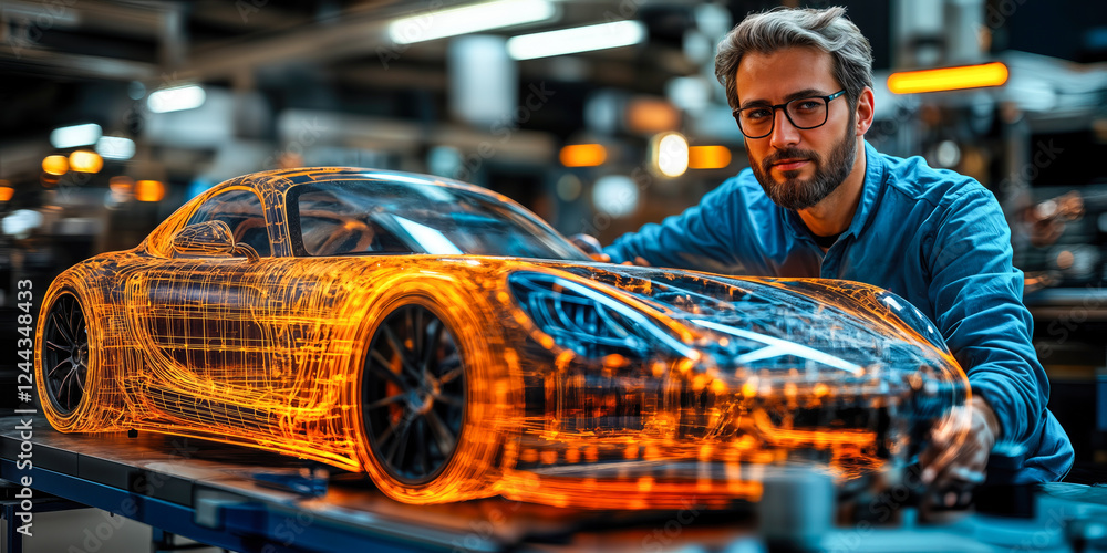 Poster digital twin technology in automotive design enhancing precision and efficiency