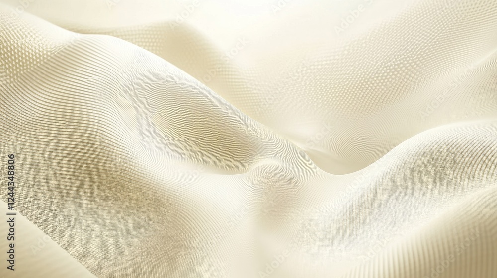Poster luxurious draped fabric texture with fine mesh detail in beige tone for elegant and soft visual appe
