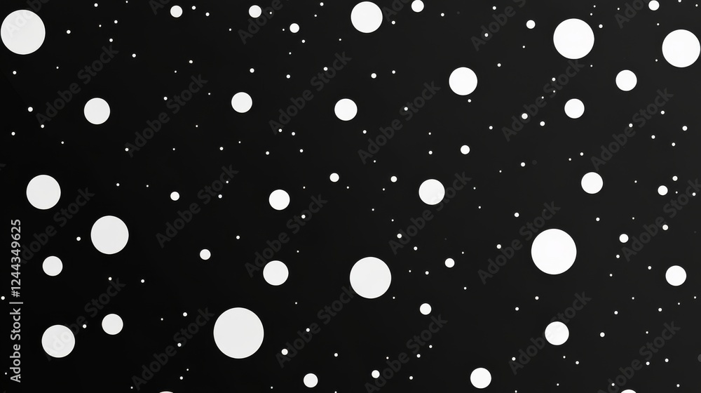 Poster dynamic black and white dot pattern with depth for digital art, tech-inspired design, or modern crea