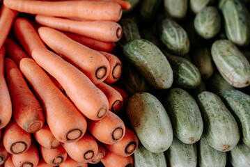 Fresh carrots and vibrant vegetables, perfect for healthy cooking, organic recipes, and nutrition-focused content.