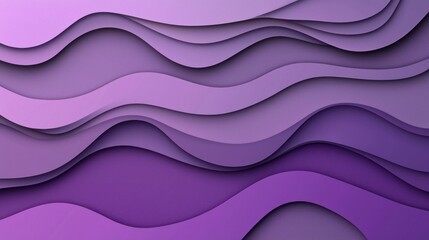 Fototapeta premium Abstract Purple Waves: A Layered Papercut Design