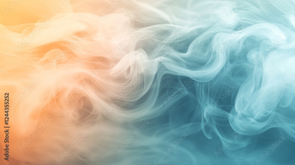 Aufkleber delicate sheer fabric waves in soft pastel colors, creating smooth flowing textures with tranquil ae