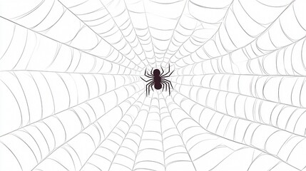 Intricate Spider Web Vector Illustration for Halloween Designs and Decor