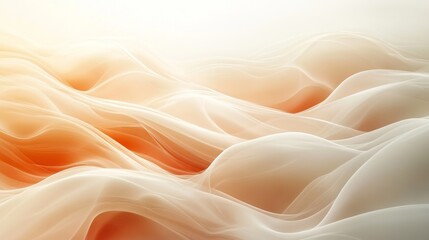 Soft flowing orange and white abstract background with gradient wave design for elegant artistic, nature-inspired visual and creative project usage