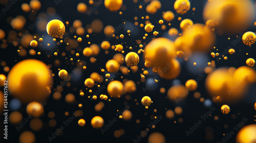 Poster discover the grace of a seamless flow of small, rounded particles in an abstract composition, ideal 