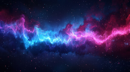 Obraz premium This image showcases a vivid and dynamic depiction of a sound wave, rendered in striking shades of blue, purple, and pink against a sleek, dark backdrop
