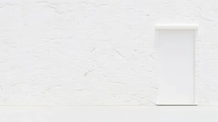 White Door Against White Wall - A minimalist image of a small white door set against a textured white wall.  Clean and simple design.