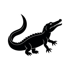 Fototapeta premium Customizable Crocodile Silhouette Vector Graphics for Designers 
