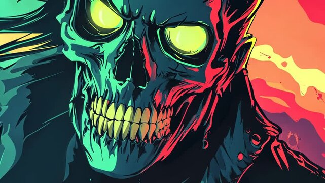 Funny Halloween Vector of a Scary Zombie 