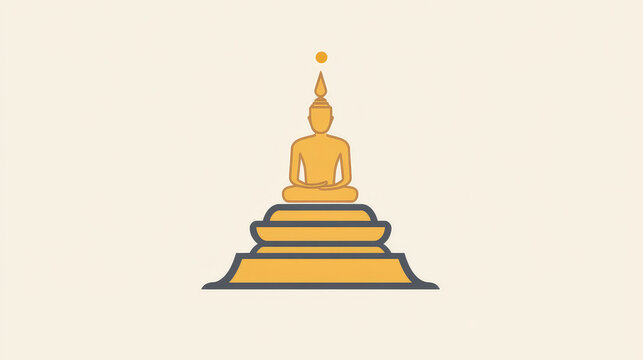 golden buddha statue sitting on platform clip art preview