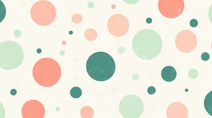 Soft white and green pastel polka dot patterns in a vector illustration.