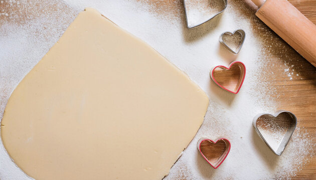 Celebrate Love with Heart-Shaped Butter Cookies Using Baking Flour Dough and Wooden Rolling Pin This Valentine Day in Your Kitchen with These Easy Recipes and Utensils - Powered by Adobe