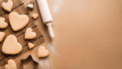 the of Baking Homemade Heart Shaped Butter Cookies for Valentine's Day with Simple Ingredients and Creative Ideas in the Kitchen