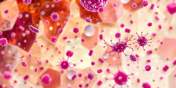 Microscopic Realm: Bacteria Unseen on Colorful Canvas