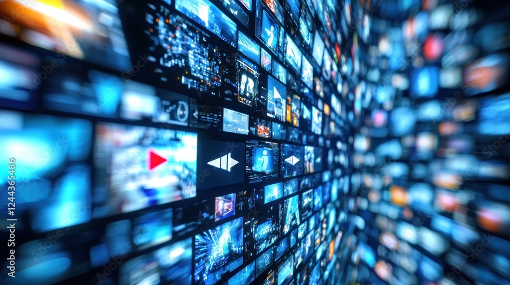 Poster digital data stream: a visual representation of the ever-expanding universe of online content