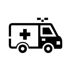 Fototapeta premium Ambulance icon in black and white