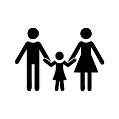 Family holding hands in a simple silhouette illustration