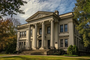 Grand Neoclassical Mansion on a Sunny Day