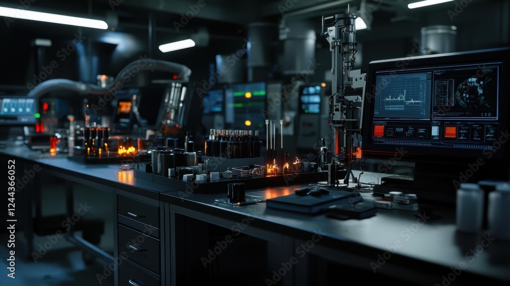 Aufkleber a lab with a computer monitor on a desk