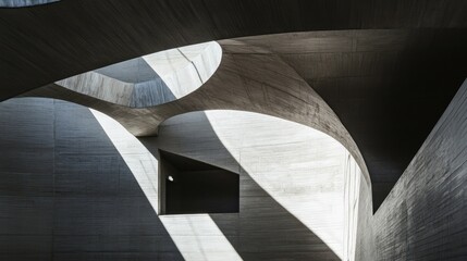 Obraz premium Abstract Architectural Interior with Light and Shadow Patterns