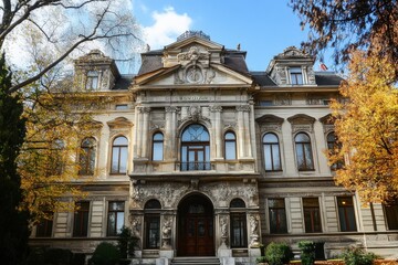 Fototapeta premium Grand European building in autumn