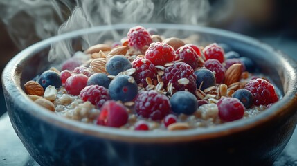 Steaming berry oatmeal Congee