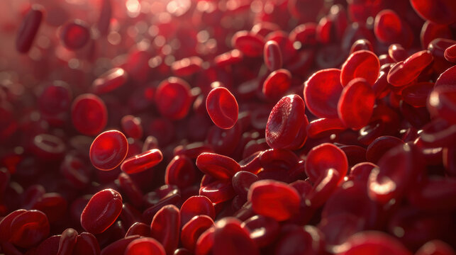 Detailed Visualization of Human Erythrocytes Red Blood.